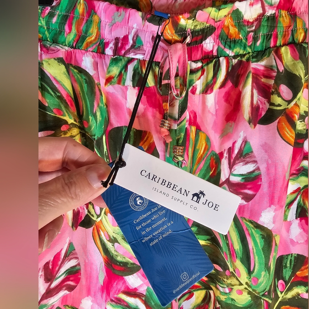 2/$20 Nwt Caribbean Joe M Elastic Drawstring Tropical Shorts - Picture 7 of 7